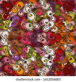 Seamless multi-colored pattern for March 8 from the number eight and hearts. Vector image eps 10