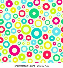 Seamless multicolored rings abstract background. Vector illustration. Groups of elements are allocated in separate layers - easily to change color.