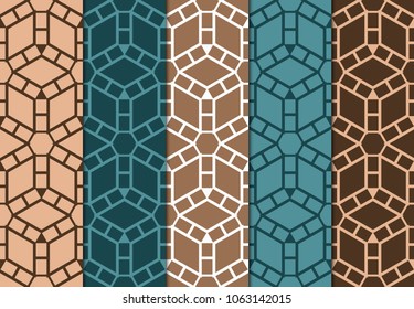 seamless multicolored sets with geometric pattern gor vector illustration