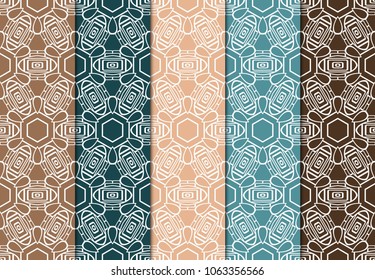 seamless multicolored sets with geometric pattern gor vector illustration