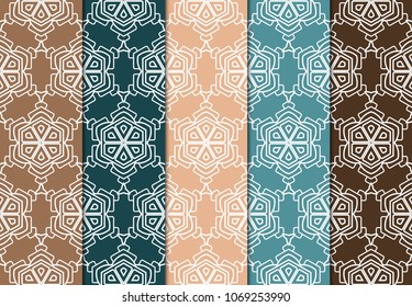 seamless multicolored sets with geometric pattern gor vector illustration