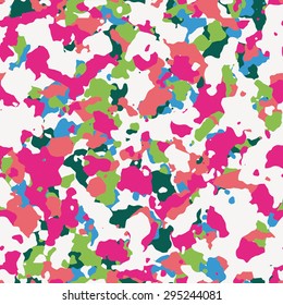 Seamless multicolored spots fashion camouflage pattern vector
