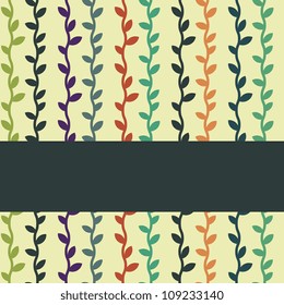 Seamless multicolored stems background with copy space