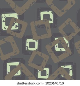Seamless multi-colored texture. Rounded squares in random order.