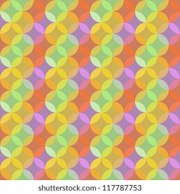 Seamless multicolored transparent circles pattern