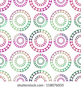 Seamless multicolored transparent circles pattern