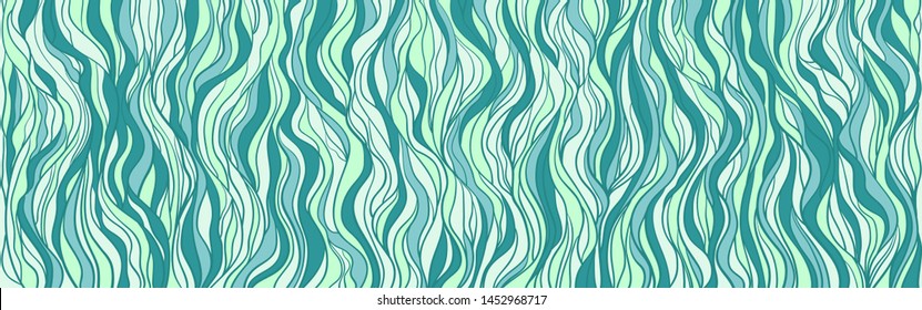 Seamless multicolored wallpaper on horizontal surface. Colorful wavy background. Hand drawn waves. Stripe texture with many lines. Waved pattern. Colored illustration for banners, flyers or posters