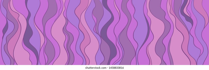 Seamless multicolored wallpaper on horizontally surface. Colorful wavy background. Hand drawn waves. Striped texture with many lines. Waved pattern. Colored illustration for banners, flyers or posters