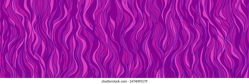 Seamless multicolored wallpaper on horizontally surface. Colorful wavy background. Hand drawn waves. Striped texture with many lines. Waved pattern