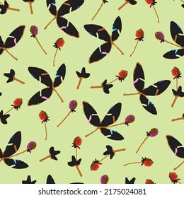 seamless multicolour doodle tiny flowers and leafs pattern  background , greeting card or fabric