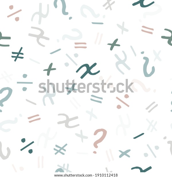 seamless multicolour mathematical symbol
pattern background