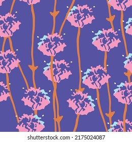 seamless multicolour polka dot  wild flowers pattern  background , greeting card or fabric