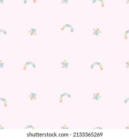 seamless multicour star and rainbow background , cute greeting card