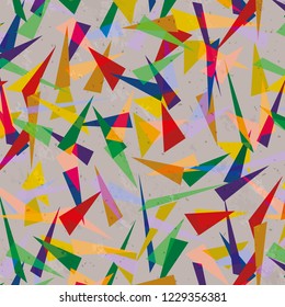 Seamless Multiple Colored Triangle Abstract Vector Gray Brown Paper Structure Pattern