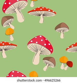 Seamless Mushroom Pattern