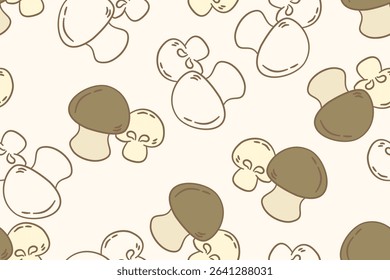 Seamless mushroom pattern for use as any type of print or background