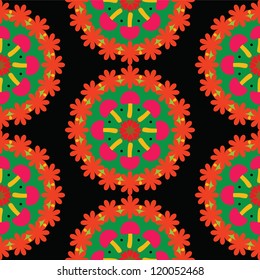 Seamless mushroom repeating vector background