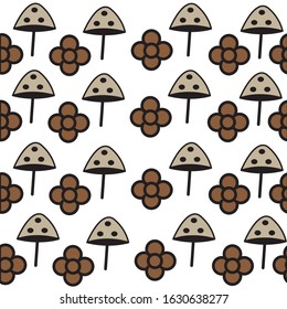seamless mushroom simple vector design