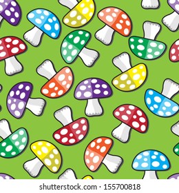 Seamless mushrooms background