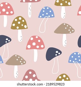 Seamless mushrooms pattern and