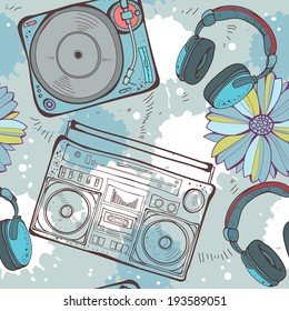 Seamless music, musical instruments 