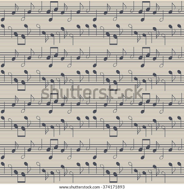 Seamless Music Pattern Staff Notes Elegant: vector de stock (libre de ...