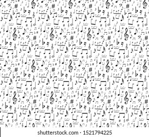 seamless musical symbols and marks seamless background with musical notes,  Seamless pattern with music notes  vector
