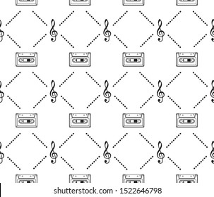 seamless musical symbols and marks seamless background with musical notes,  Seamless pattern with music notes  vector
