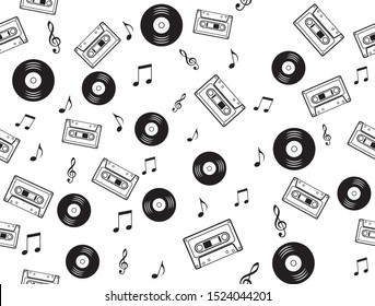 seamless musical symbols and marks seamless background with musical notes,  Seamless pattern with music notes  vector
