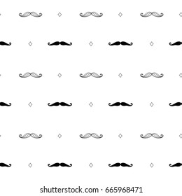 Seamless Mustache Hipster stylish Pattern