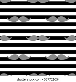 seamless mustache pattern on stripe background