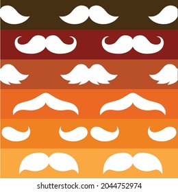 Seamless mustache pattern in various shapes comes with autumn earth tone colors