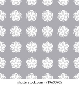 Seamless myrtle flower pattern No. 1, vector graphic on isolated background.