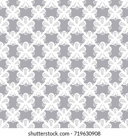 Seamless myrtle flower pattern No. 3, vector graphic on isolated background.