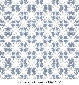 Seamless myrtle flower pattern No. 5, vector graphic on isolated background.