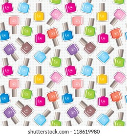 Seamless nail polish pattern. vector