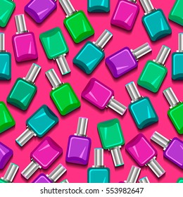 Seamless nail polish pattern. Vector illustration