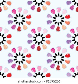 Seamless nail polish pattern. vector