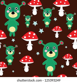 Seamless naive floral vector repeat background