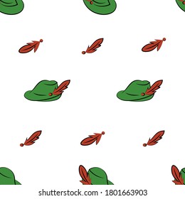 Seamless national german hat pattern