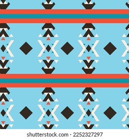 Seamless Native American Abstract With Lines Pattern Vector