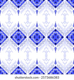 seamless Native American pattern inspired by the Navajo and Aztec Indian tribes. Graphic geometric shapes are embellished with bright colors and intricate details. tiles, rugs, blankets, rugs.