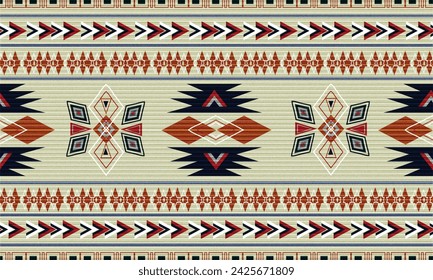 Seamless native ethnic pattern. Abstract geometric textured background in tribal, folk embroidery, Aztec chevron  and Mexican style.fabric carpet ornament native textile wallpaper vector.