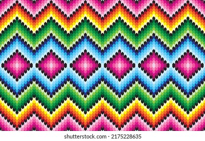 Seamless native fabric textile geometric pattern vector illustration print for modern fashion textile design, autumn, winter, spring dress, jacket, coat, skirt, scarf, curtain, tablecloth, carpet