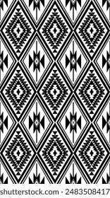 Seamless native pattern tribal indian ornament pattern geometric ethnic textile texture tribal aztec pattern navajo mexican fabric seamless vector decoration fashion