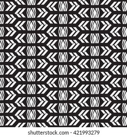Seamless native vector pattern in black and white background