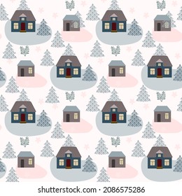 Seamless natural abstract  pattern on white  background. Winter, snow. Scandinavian style. Hand drawn. Design for textiles, wallpapers, printed products. Vector illustration