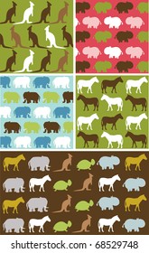 Seamless natural animal pattern, animal texture fabric set