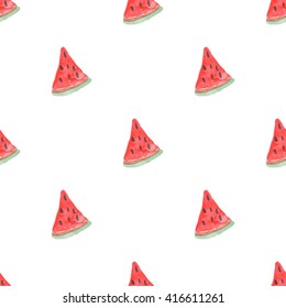 Seamless natural color pattern of red watermelo