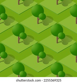 Seamless natural forest with trees park Repeating Tile